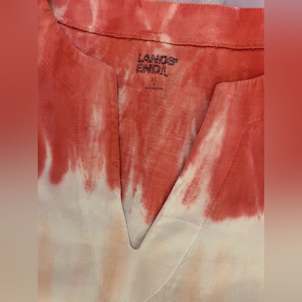 Lands' End Multi-Colored Tie-Dye Dress/Beach Cover Up/Nightgown - Picture 3 of 5